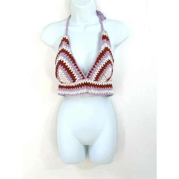 Juniors BP Crochet Halter Top, Size Medium - Picture 4 of 16